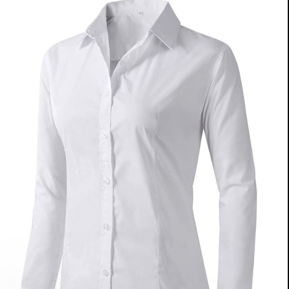 FOREVER 21 White Collared Long Sleeve Shirt